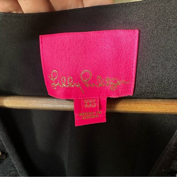 Lilly Pulitzer Tatiana Beaded Silk Tunic Dress Black Size XXS - Picture 9 of 13